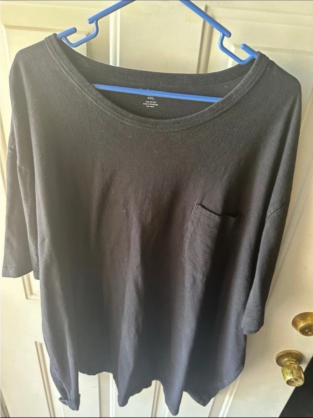 Mens Claiborne Black  Short Sleeve Pocket 4XL Shirt Tee Free Shipping